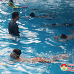 Trường THCS Lý Nhật Quang thực hiện mô hình học sinh toàn trường biết bơi.