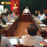 Đoàn giám sát của BTV Tỉnh ủy giám sát công tác tổ chức Đại hội Đảng các cấp nhiệm kì 2020 – 2025 ở huyện Đô Lương.