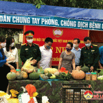  Huyện Đô Lương tổ chức tiếp nhận lương thực, thực phẩm ủng hộ những người cách ly tại khu tập trung.