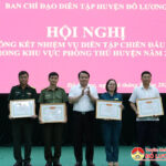 Đô Lương tổ chức hội nghị tổng kết diễn tập chiến đấu xã trong khu vực phòng thủ