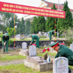 Sư đoàn 324 (Quân Khu 4) Chăm sóc các phần mộ Liệt sĩ tại Nghĩa trang Việt – Lào huyện Đô Lương