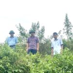 Đồng chí Hoàng Văn Hiệp – Phó bí thư, Chủ tịch UBND huyện kiểm tra công tác phòng chống ảnh hưởng bão số 3